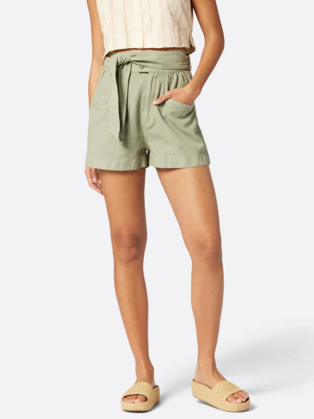 Joie - Lynn Cotton Belted Shorts - Sz M