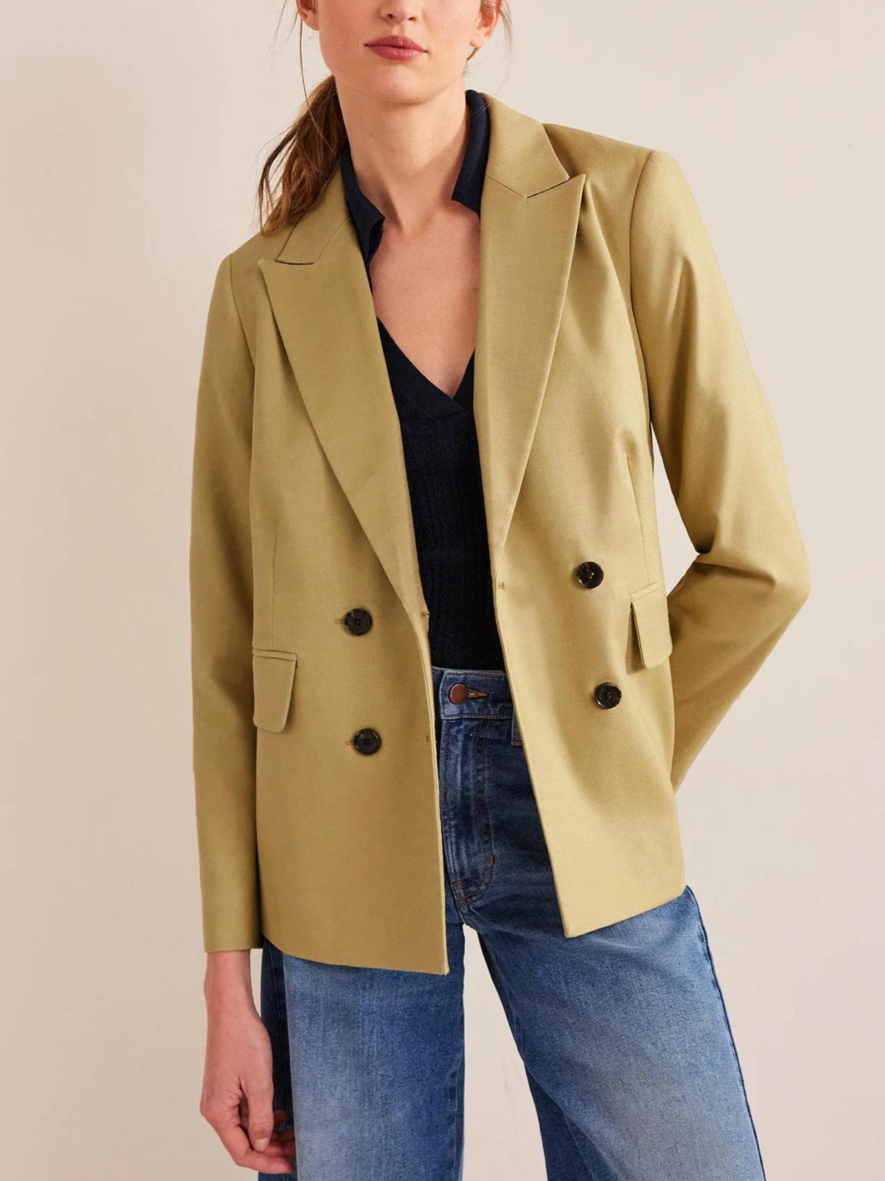 Boden - Double Breasted Twill Blazer - Sz 8