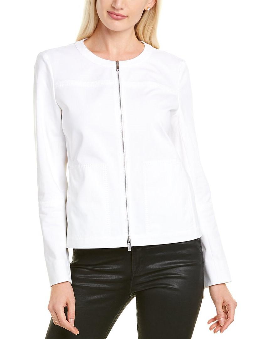 Lafayette 148 New York - Collarless Zip Front Jacket - Sz 14