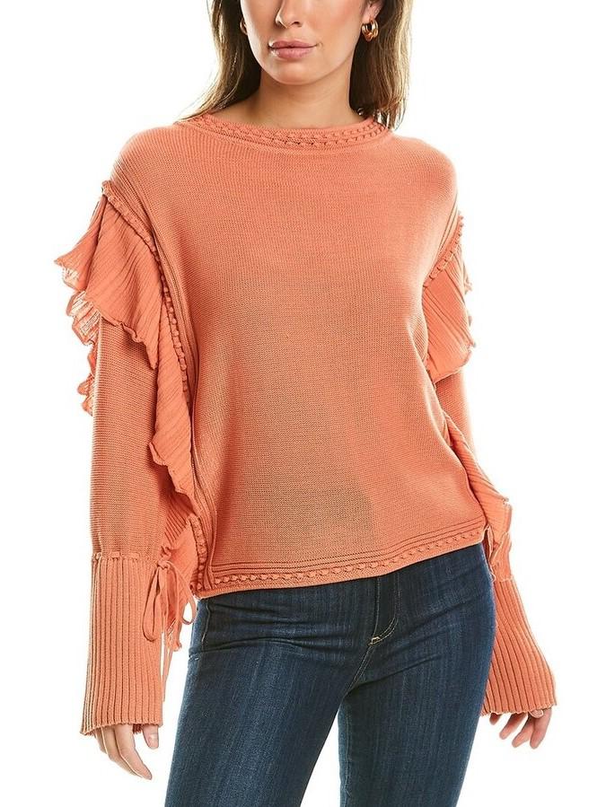 Rebecca Taylor - Long Sleeve Pointelle Pullover - Sz L