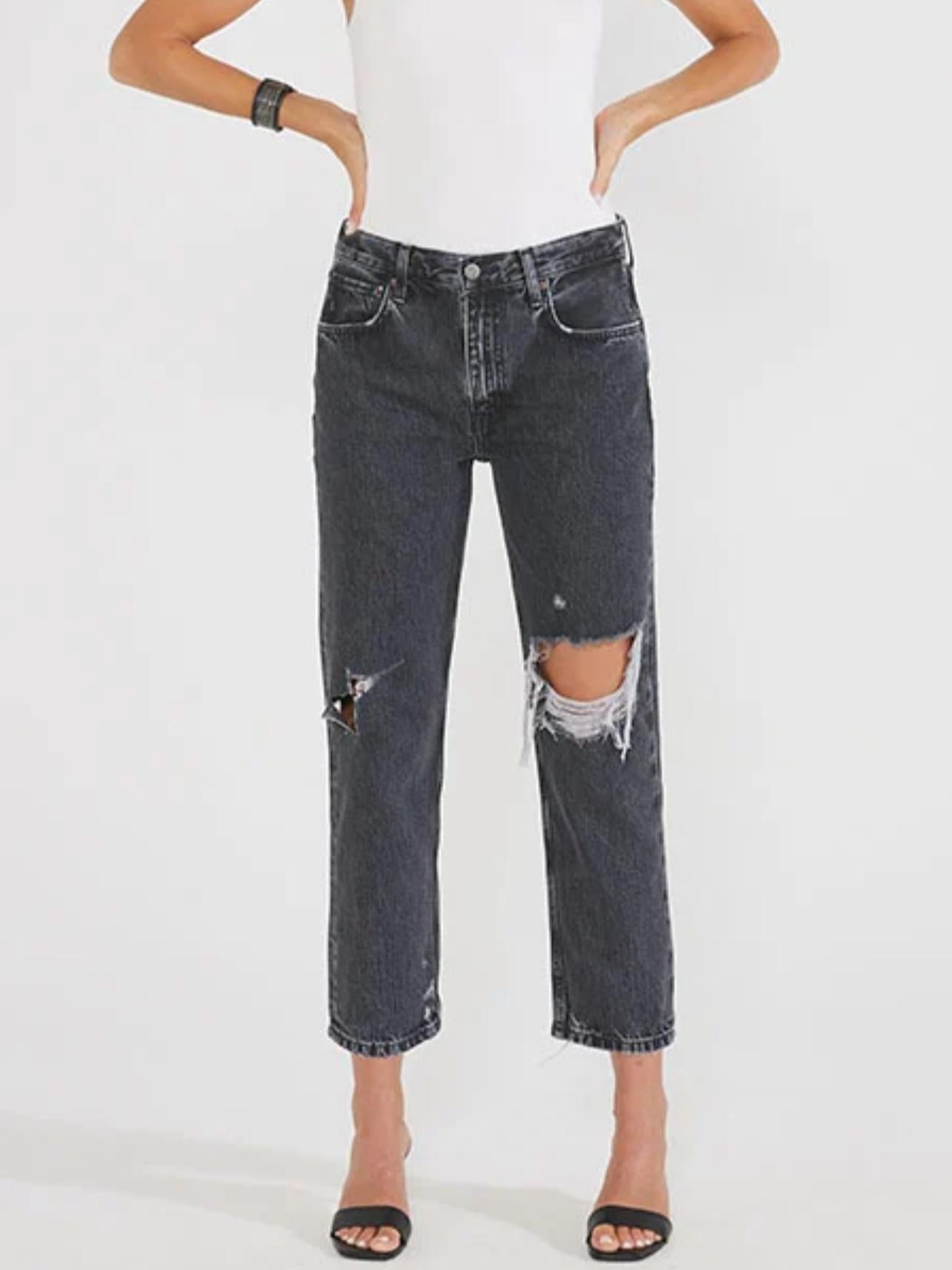 Etica Denim - Rhea Mid-Rise Distress Crop Jean - Sz 27