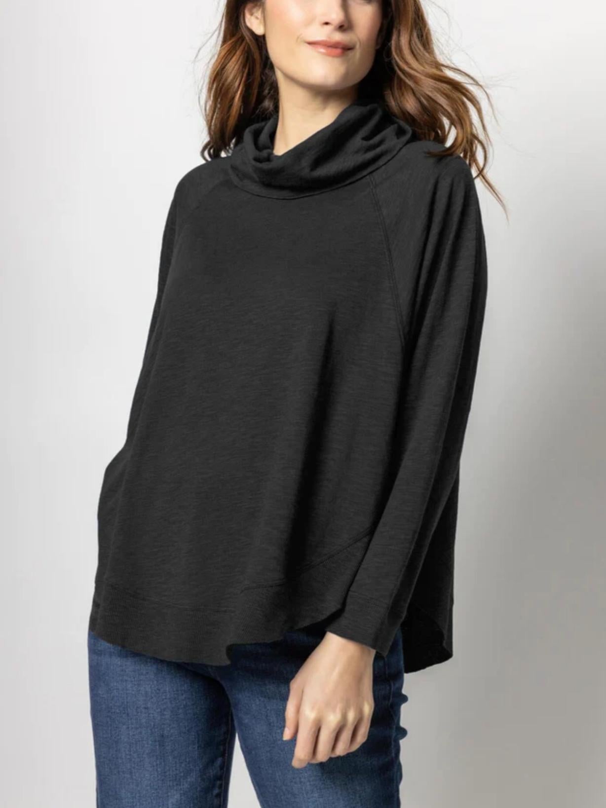 Lilla P - Rib Trim Dolman Sleeve Turtleneck Sweaters - Sz XL