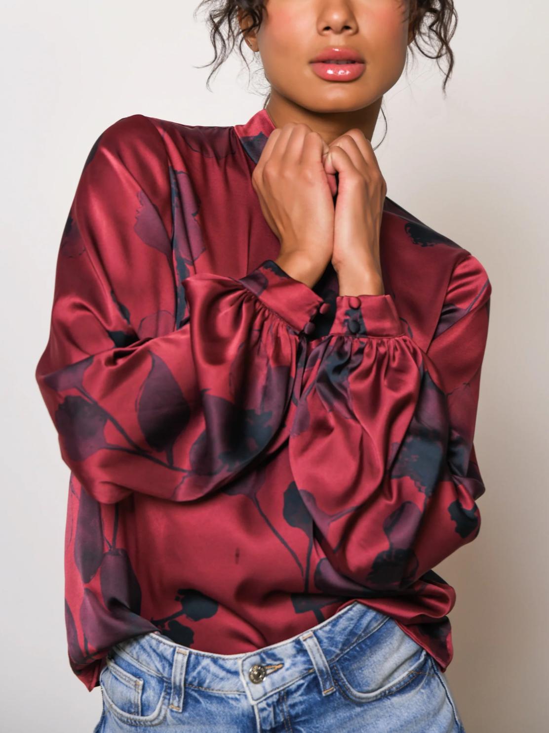 Hutch - Rylee Mock Neck Chiffon Blouse - Sz L