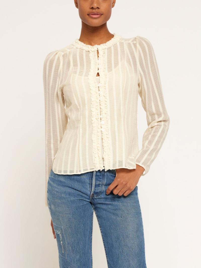 Joie - Jayden Long Sleeve Button Down Blouse - Sz 12