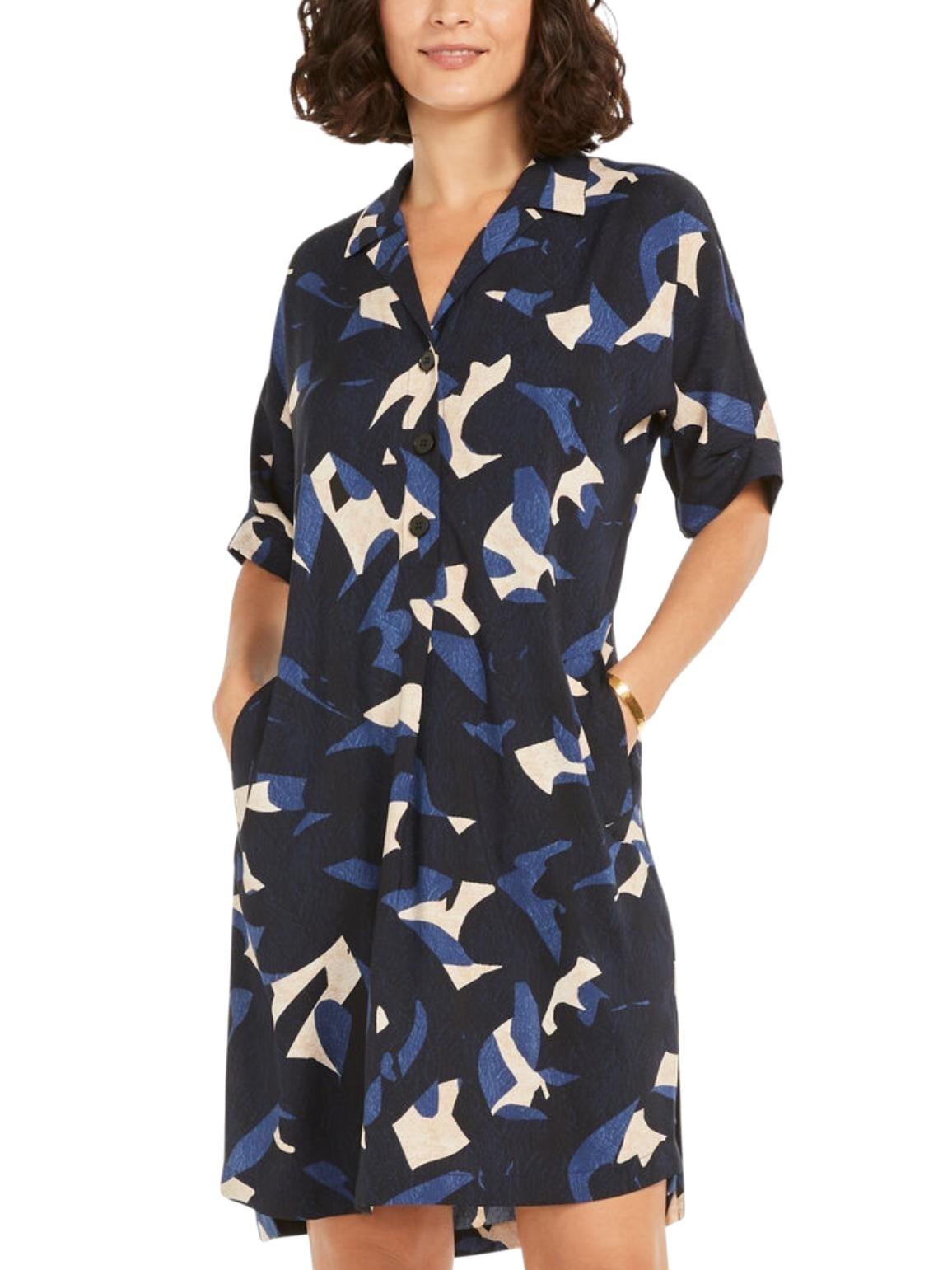 NIC+ZOE - Abstract Billow Half Sleeve Shirt Dress - Sz XXL