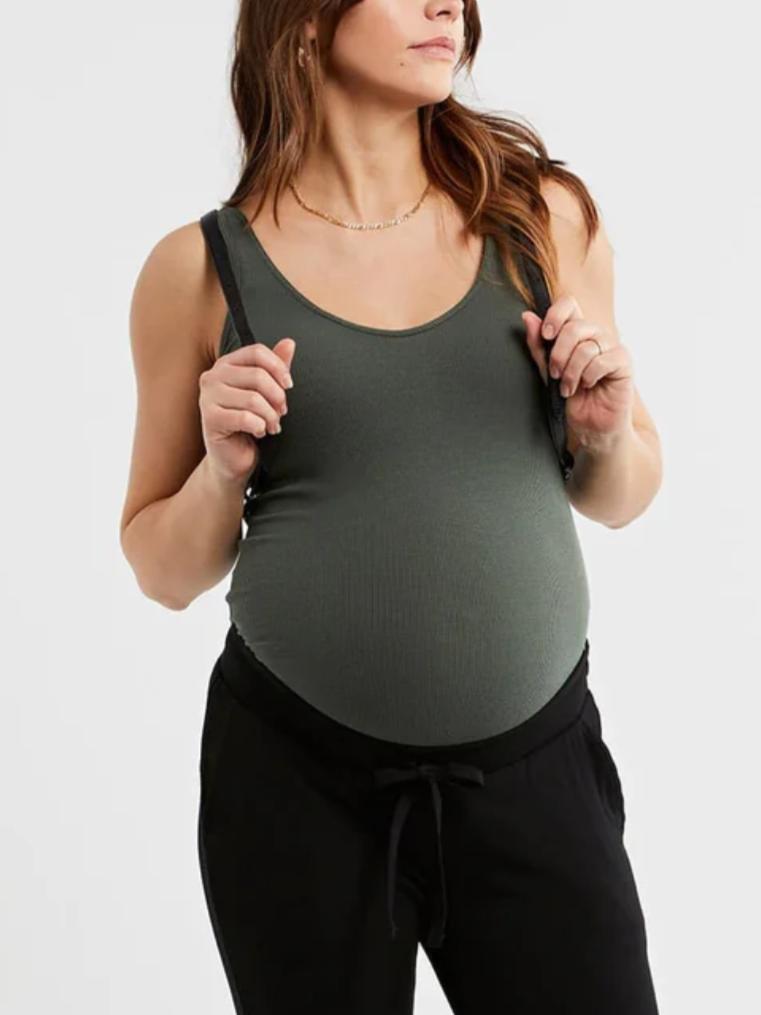 A Pea In The Pod - Luxe Rib Knit Maternity Tank Top - Sz MM