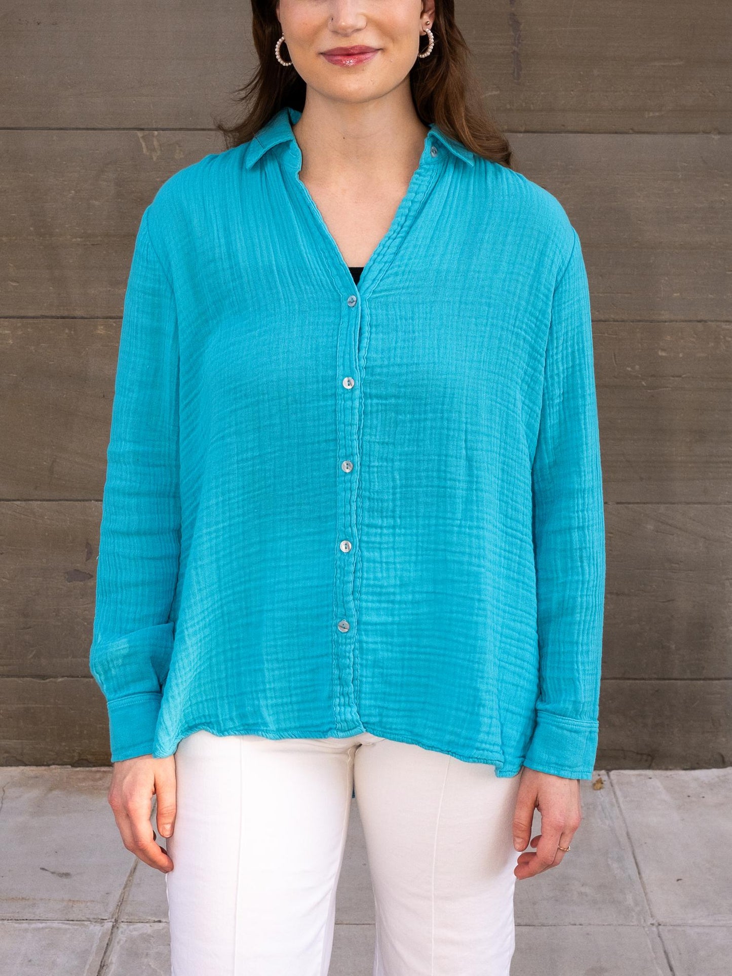 Michael Stars - Leo Gauze Long Sleeve Button-Down Shirt - Sz XL