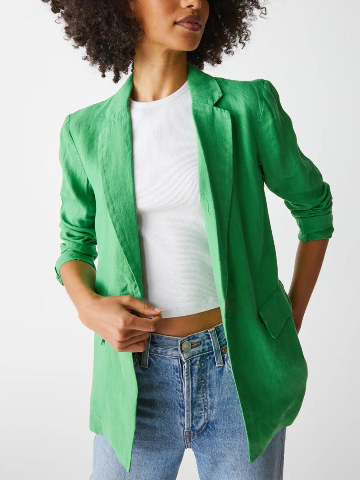 Michael Stars - Lottie One-Button Linen Blazer - Sz L