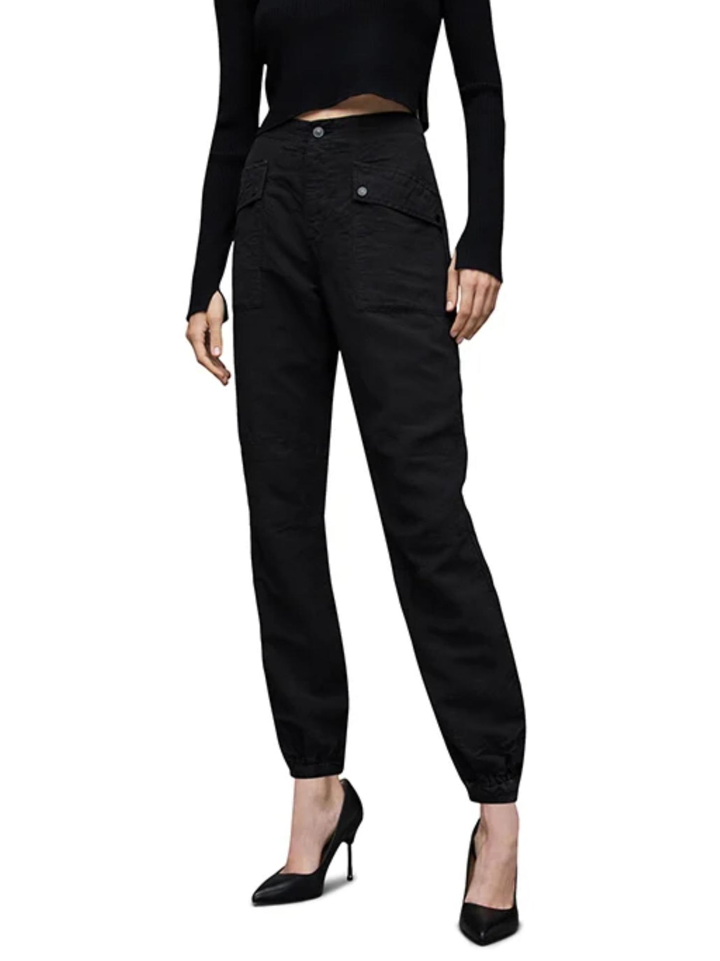 All Saints - Val High-Rise Linen Blend Cargo Pants - Sz 12