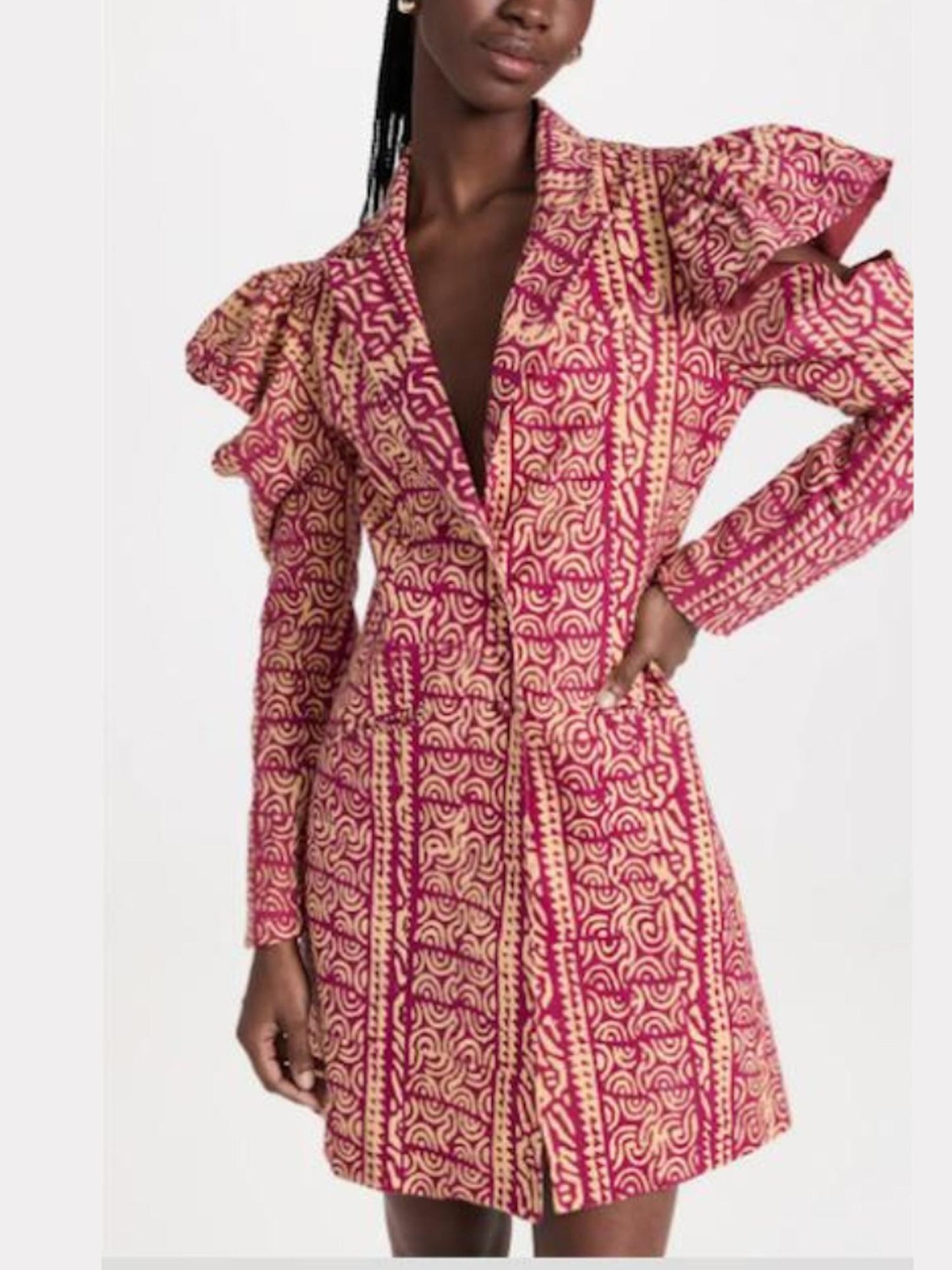 KAHINDO - Burkina Tuxedo Cut-Out Detail Mini Dress - Sz M