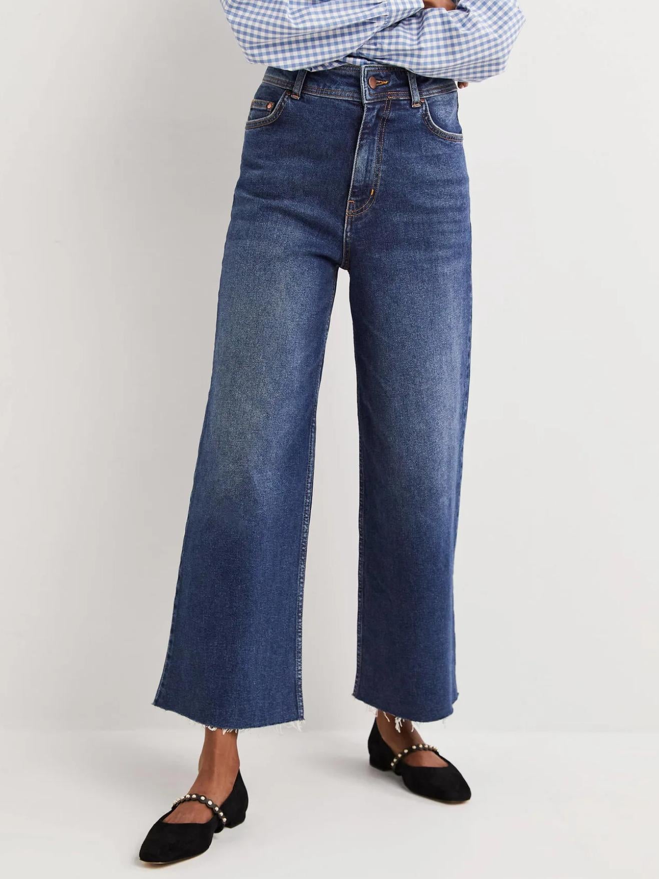 Boden - High-Rise Wide Leg Cropped Jeans - Sz 6