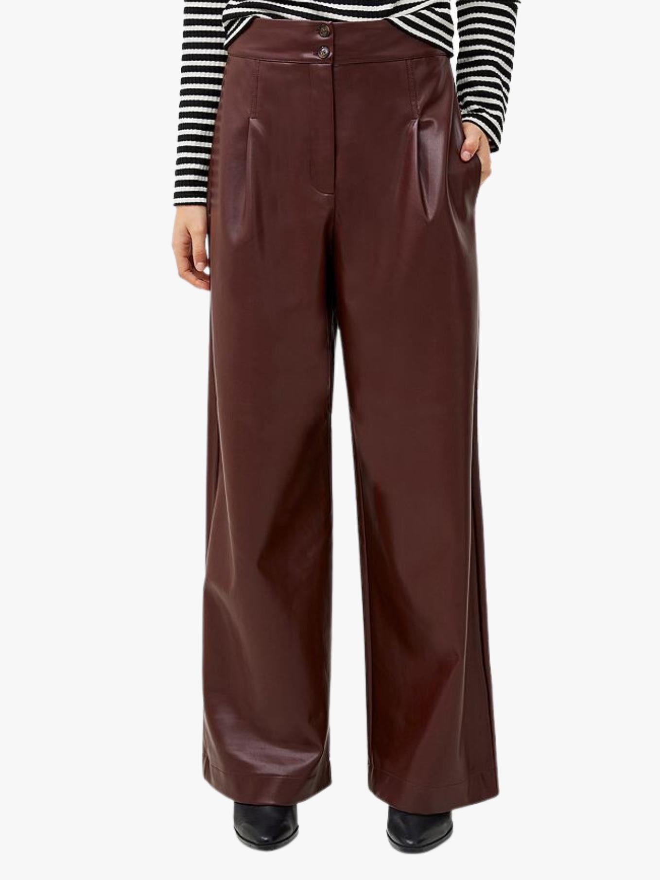 French Connection - Crolenda Faux Leather Wide Leg Trouser - Sz 10