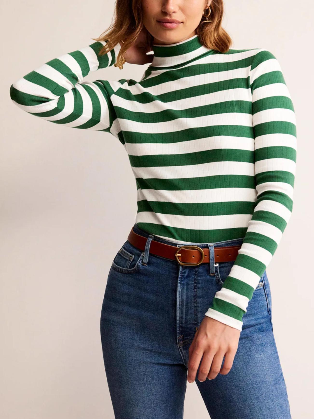 Boden - Anna Rib Roll Neck Top - Sz 4