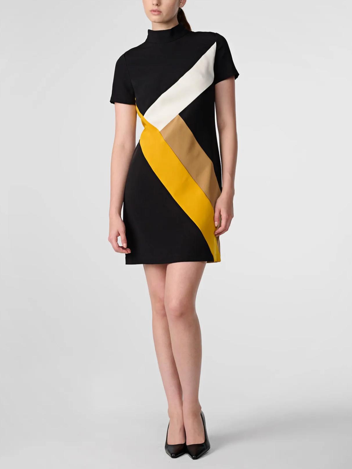 Karl Lagerfeld Paris - Mock Neck Short Sleeve Mini Dress - Sz 10