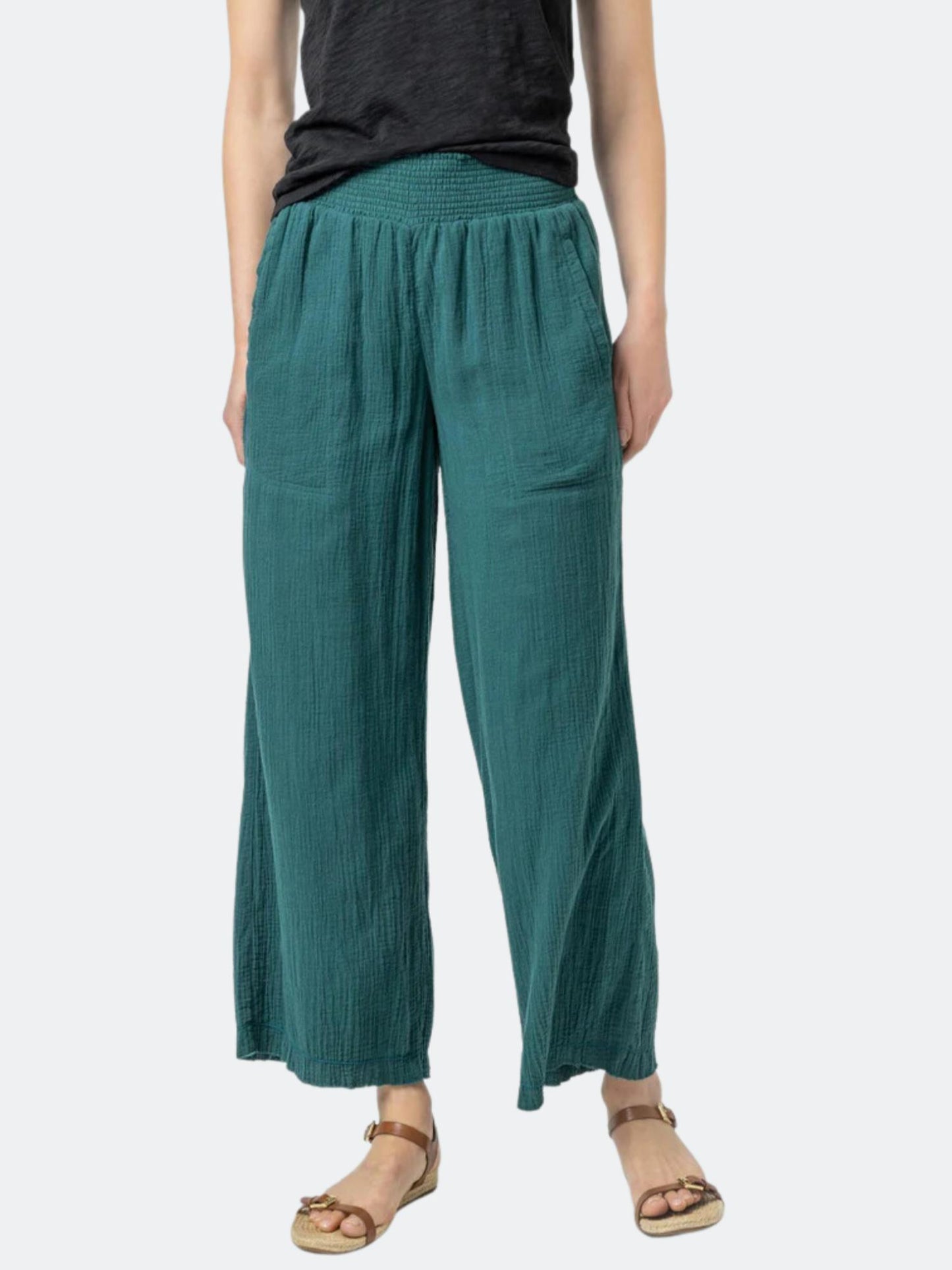 Lilla P - Smocked Waist Full Leg Pant - Sz XL