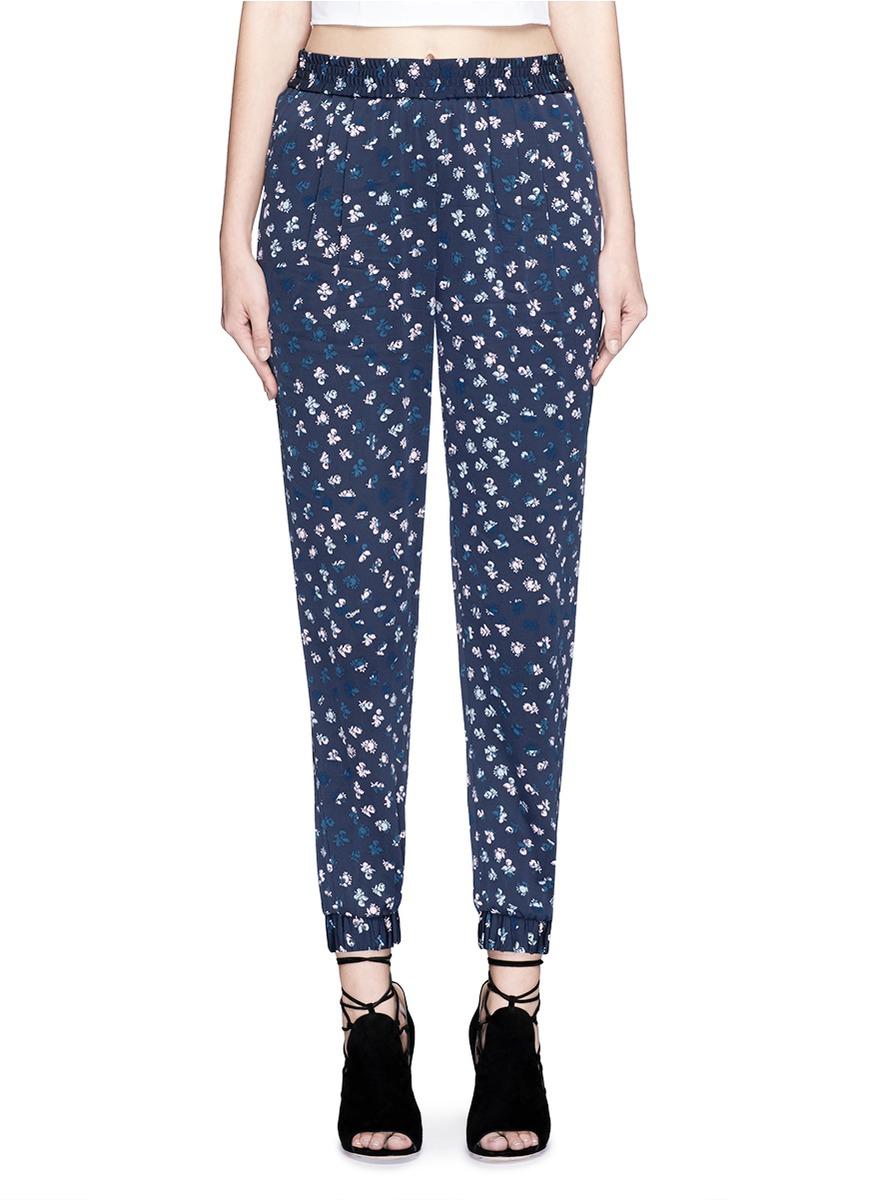 Diane Von Furstenberg - Elastic Waist Printed Silk Joggers - Sz 2