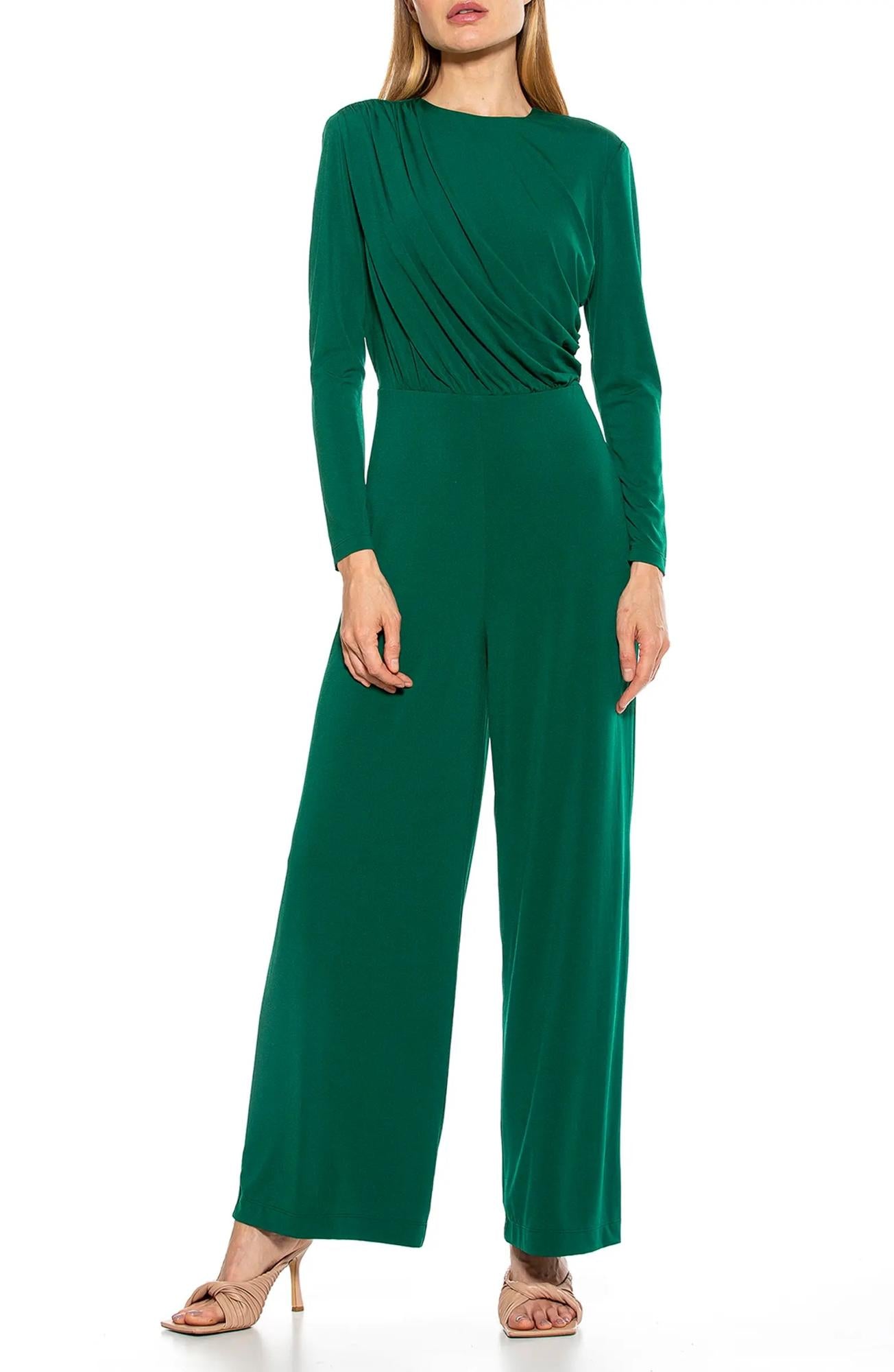 Alexia Admor - Ruched Wide-Leg Jumpsuit - Sz M
