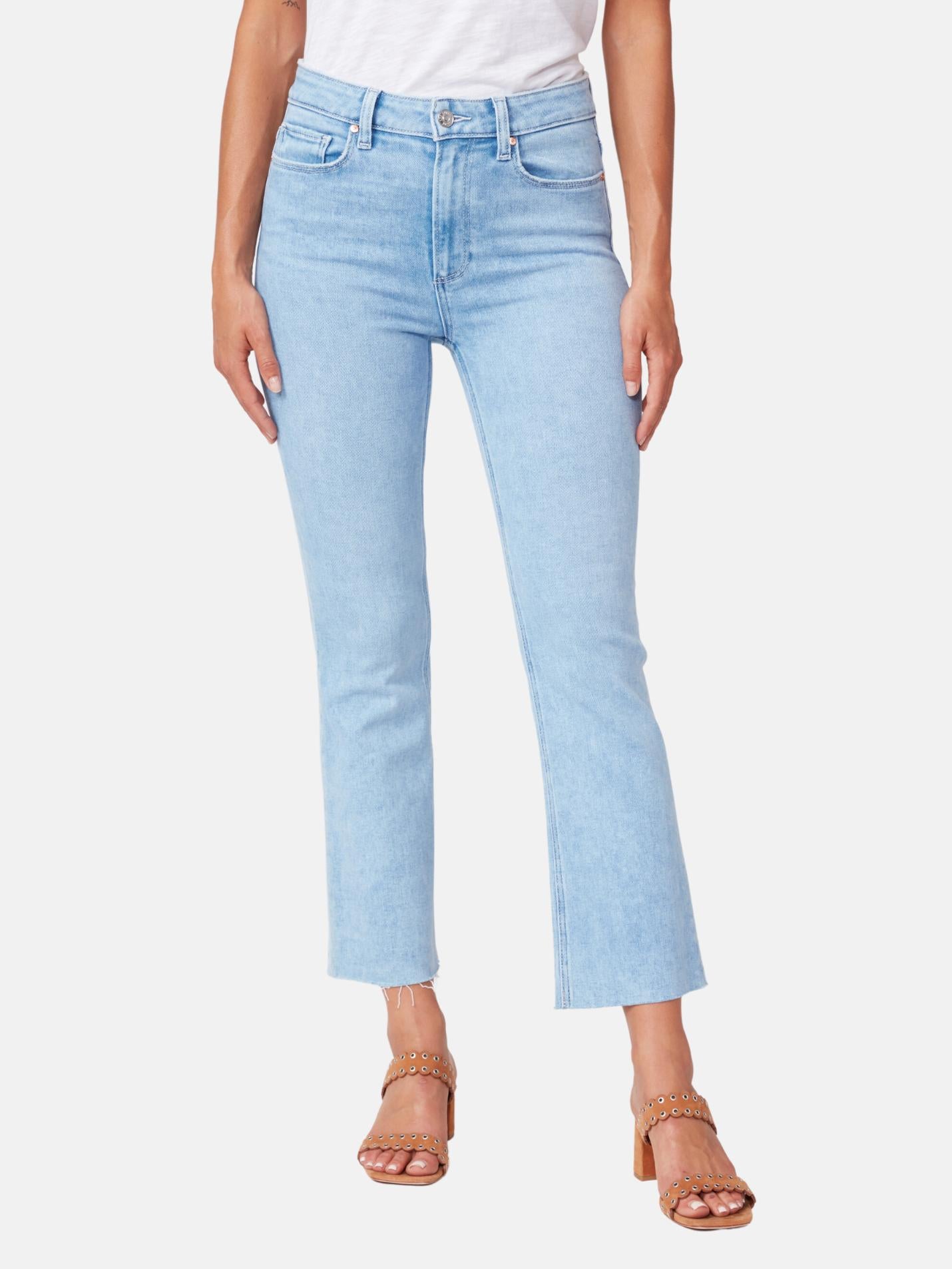 Paige - Colette Raw Hem Cropped Flare Jean - Sz 31