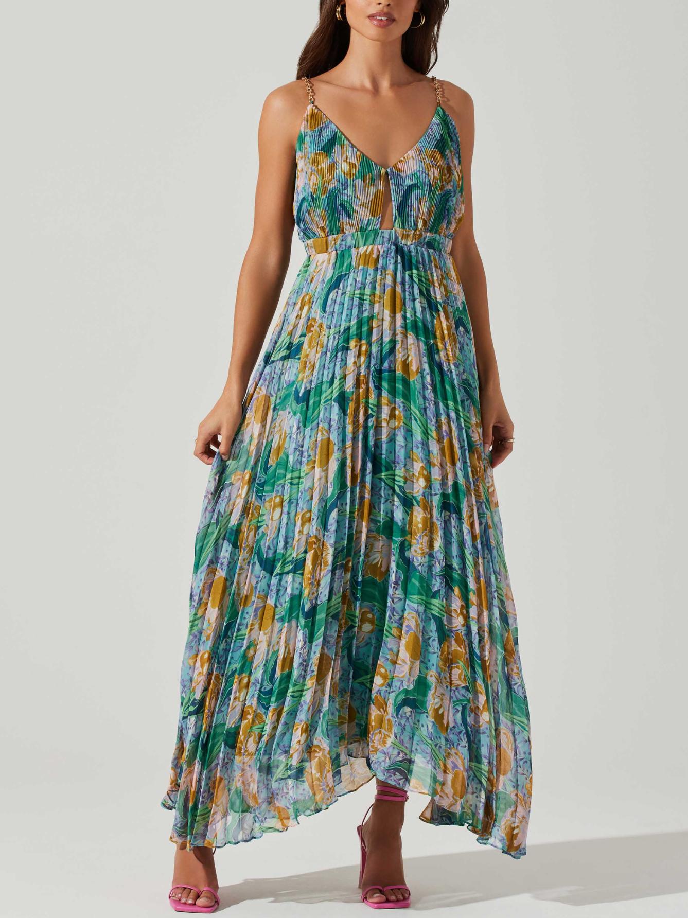 ASTR the Label - Loralee Pleated Midi Dress - Sz XS