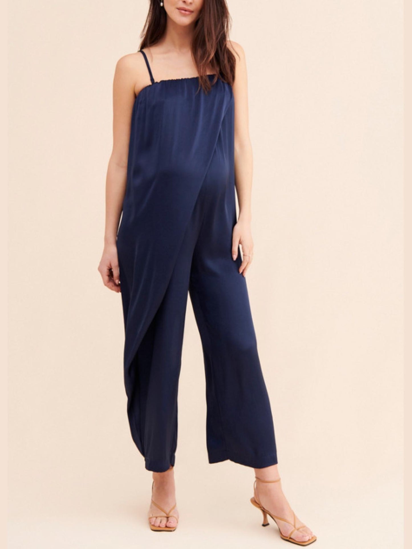 Hatch - The Romy Draped Front Maternity Jumpsuit - Sz SM