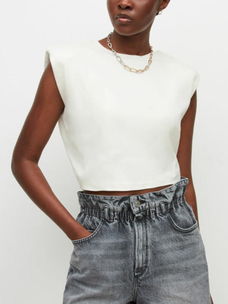 All Saints - Mika Cropped Tank - Sz XS