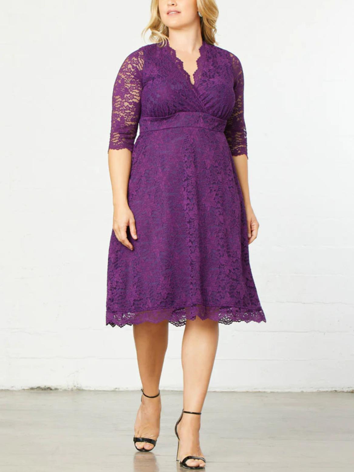 KIYONNA - Scalloped Boudoir Lace Dress - Sz 2X