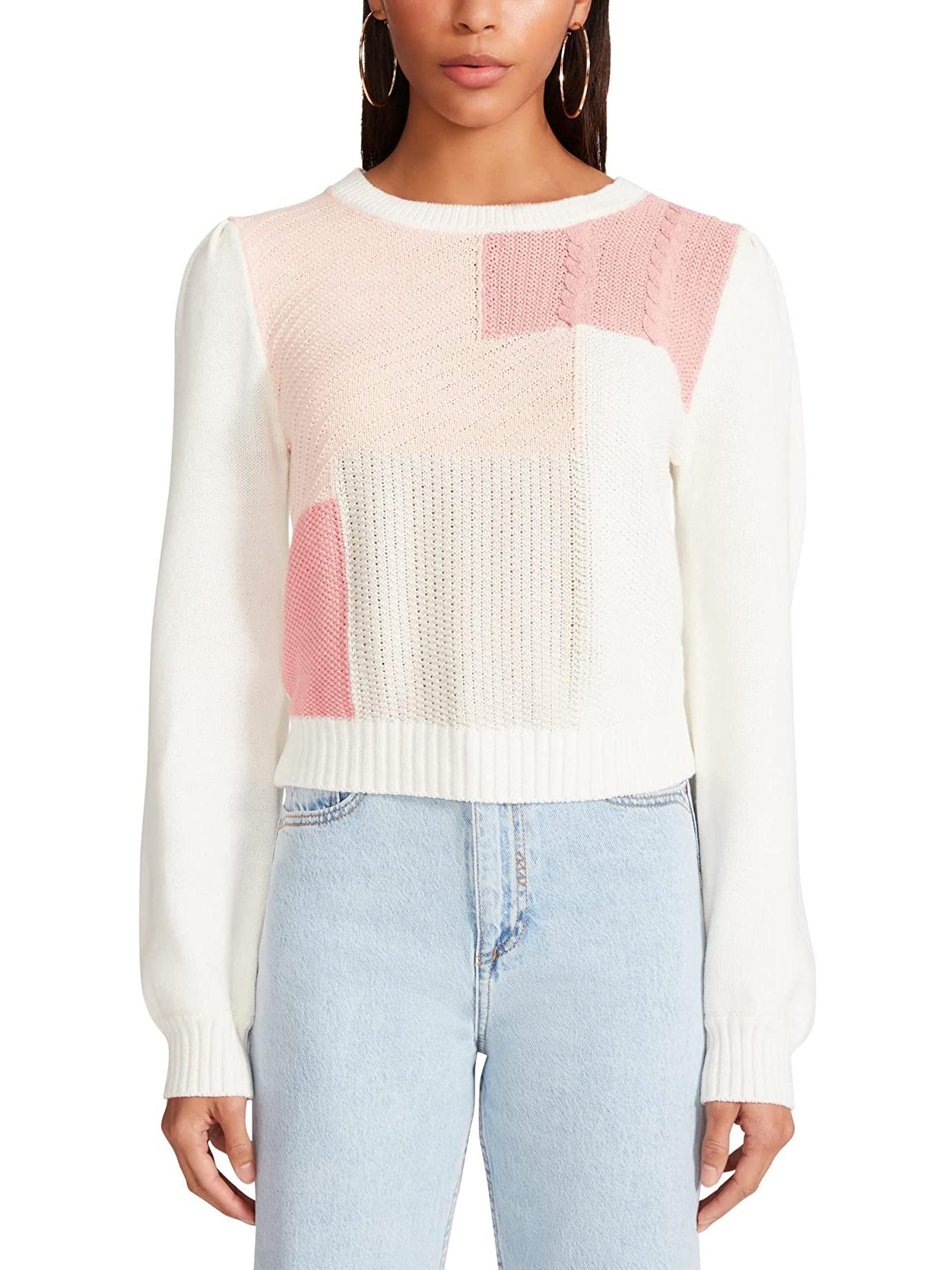 BB Dakota - Cropped Color Block Sweater - Sz S