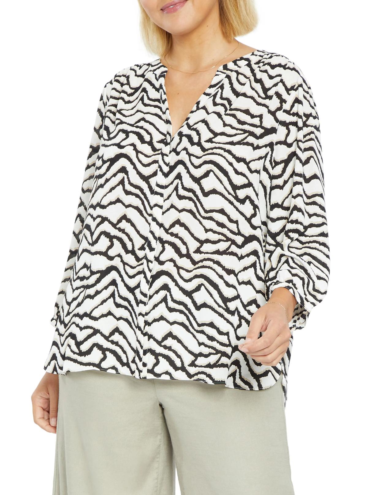 NYDJ - Semi-Sheer Pintuck Button-Down Blouse - Sz 1X