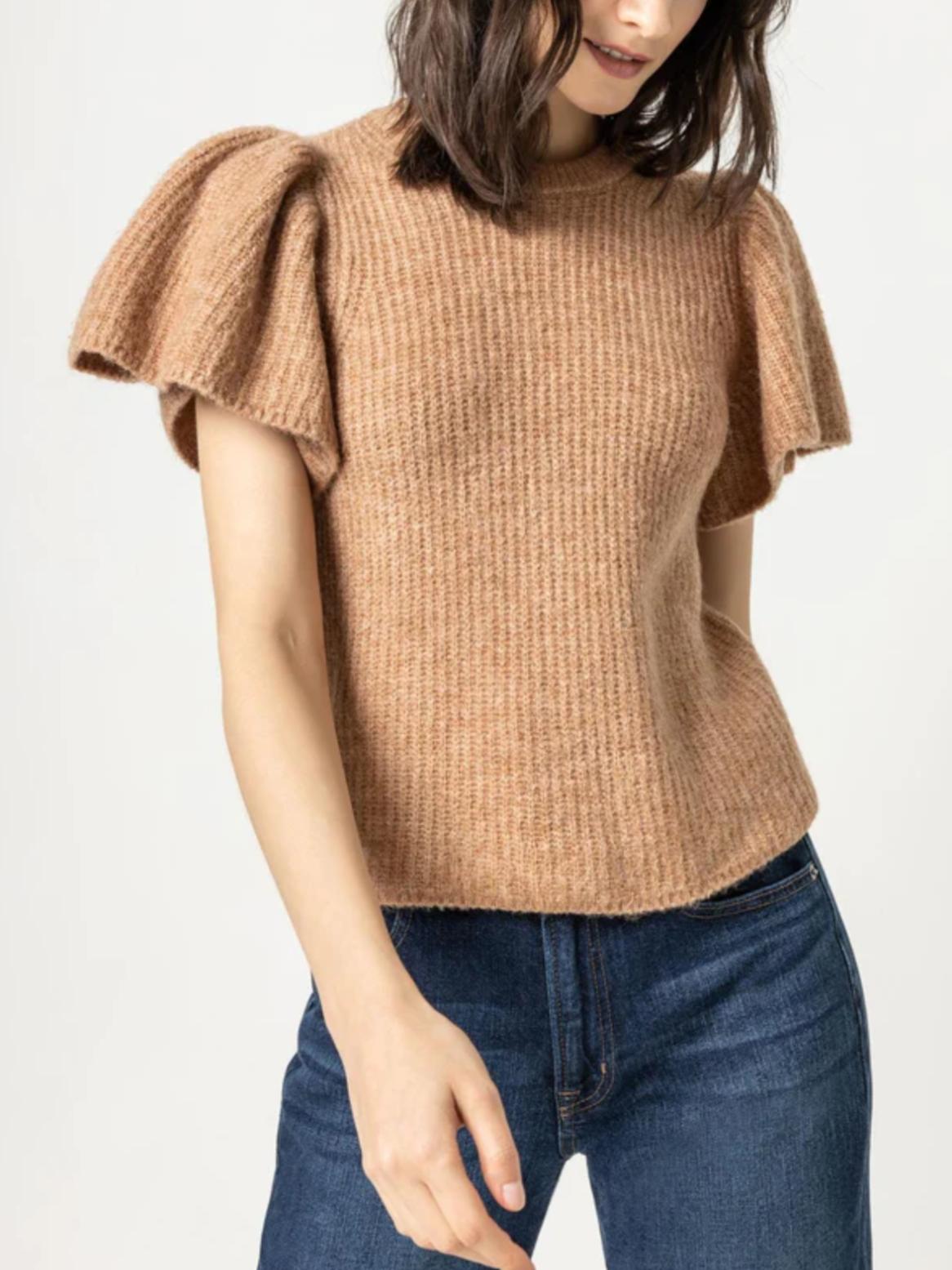 Lilla P - Flutter Sleeve Crewneck Sweater - Sz XS