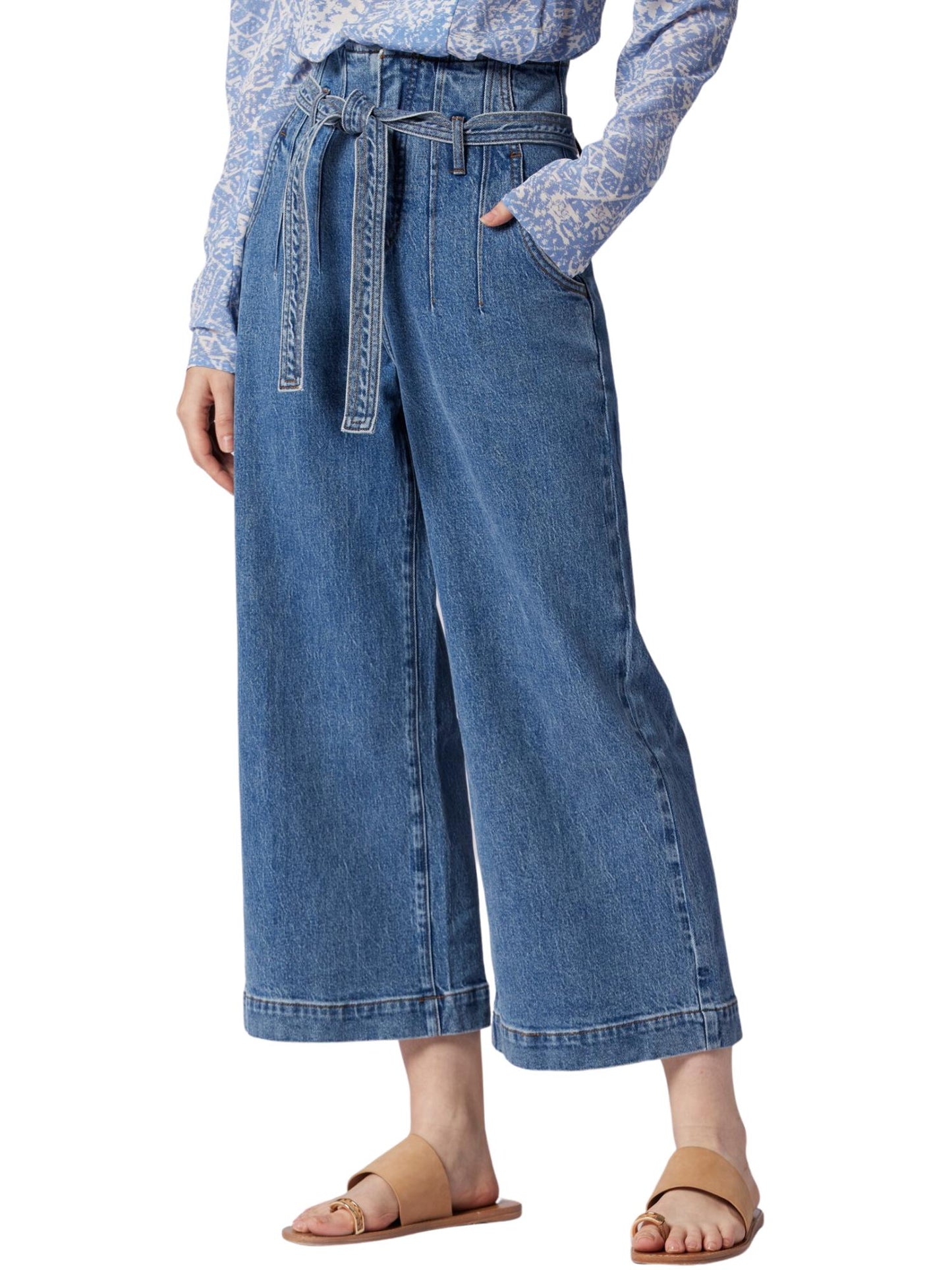 Joie - Kindra Wide Leg High-Rise Belted Pants - Sz 29