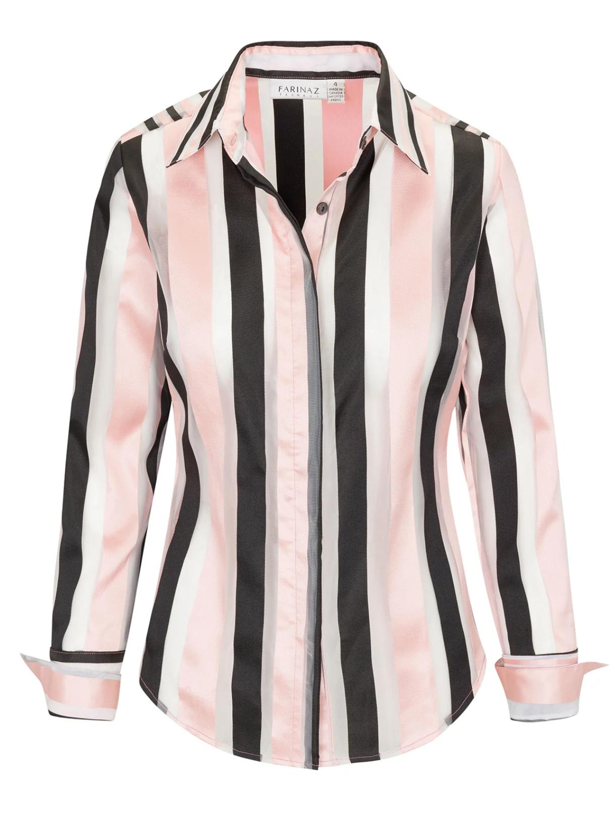 Farinaz Taghavi - Attitude Long Sleeve Button-Down Shirt - Sz 10