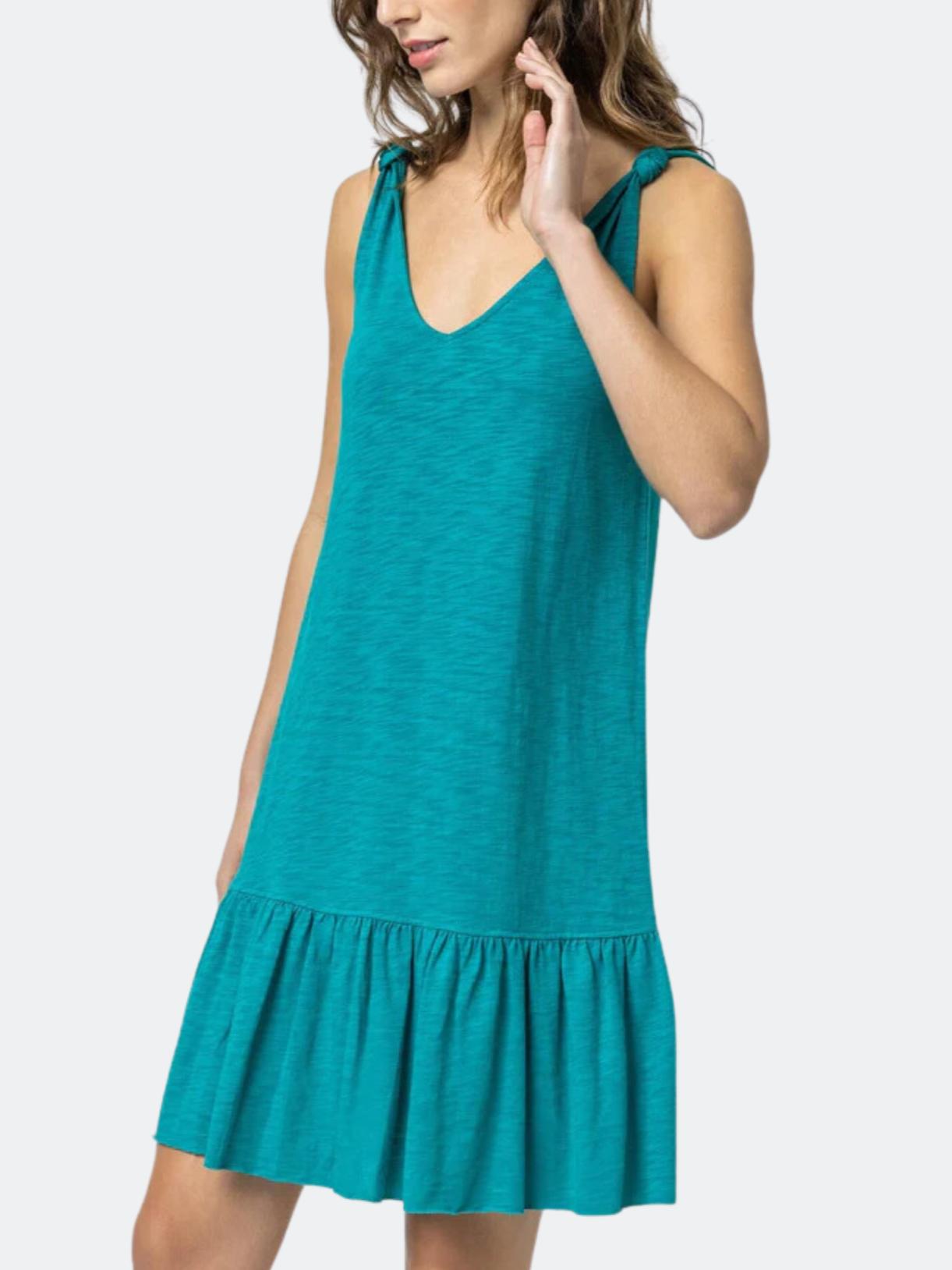 Lilla P - Knotted Straps Peplum Cotton Blend Dress - Sz L