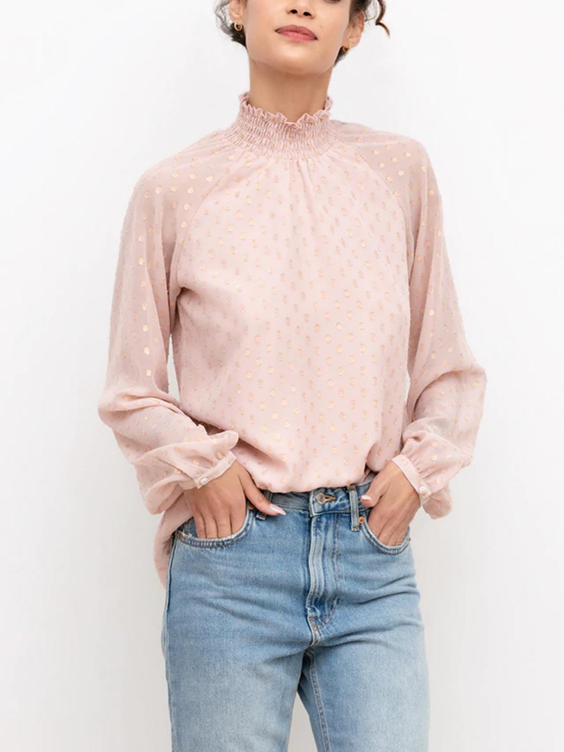 Yumi Kim - Lexington Ave Smocked Neck Blouse - Sz M