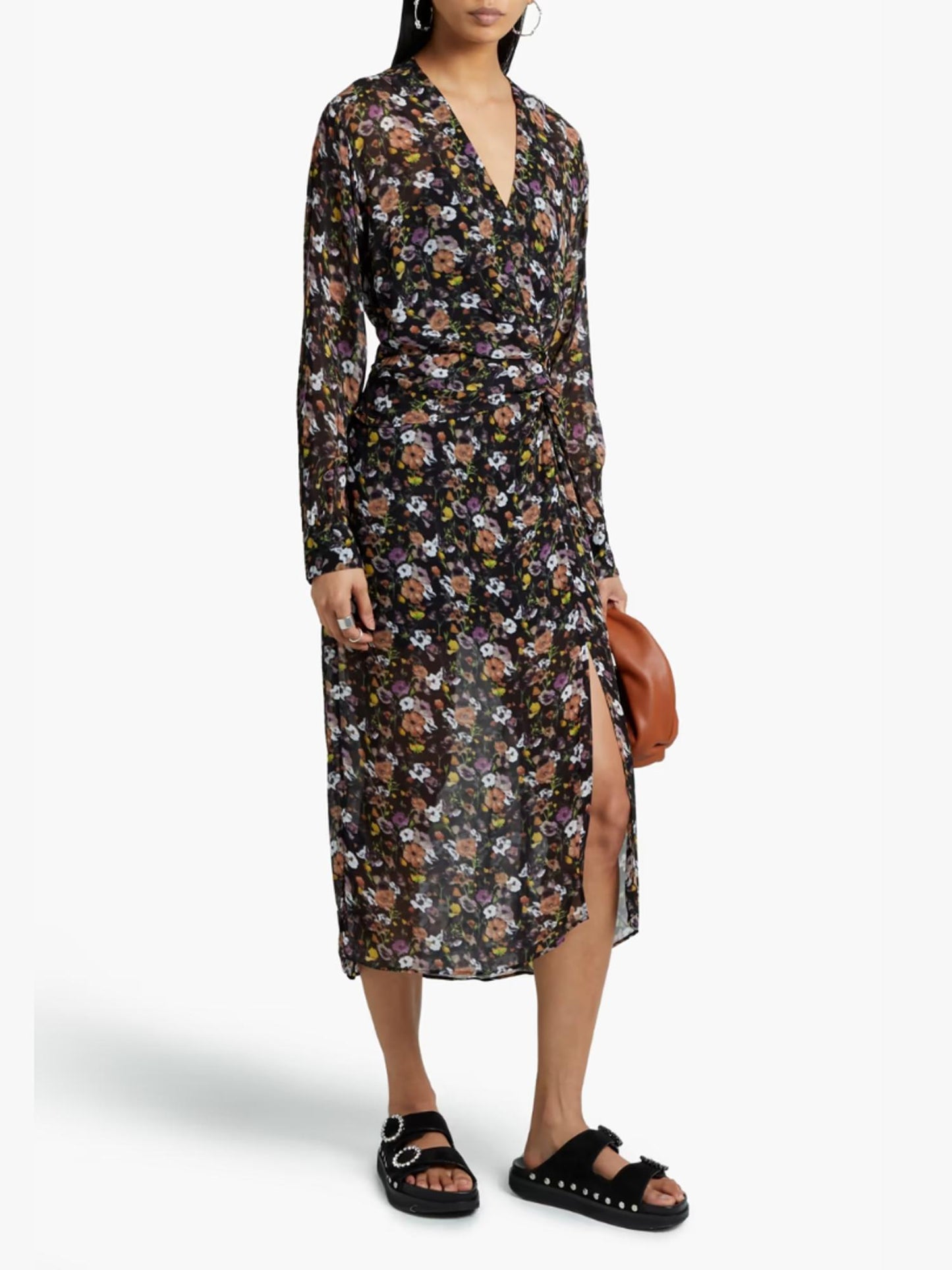 Rag & Bone - Amber Faux Wrap Twist Midi Dress - Sz 6