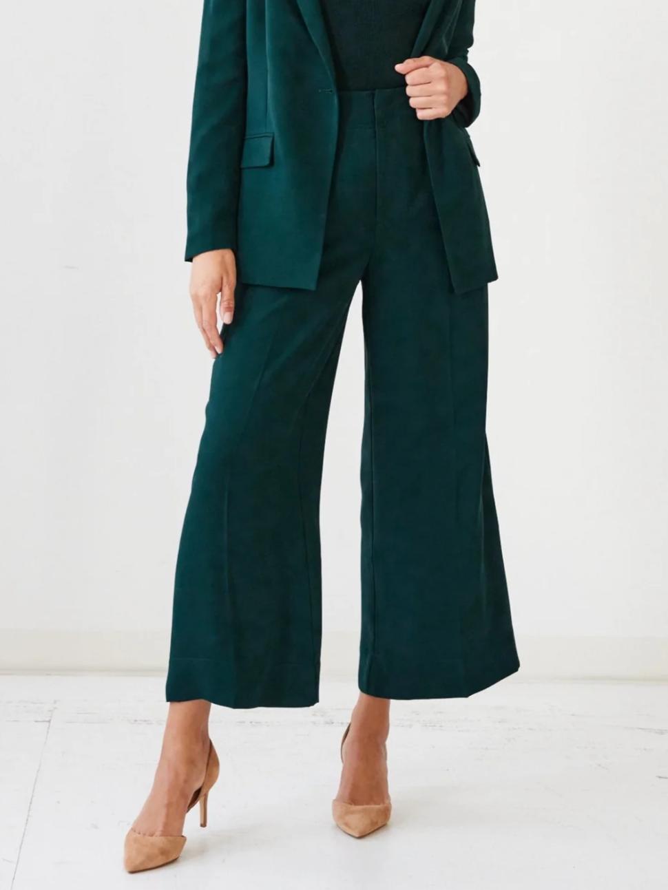 Brass - The Ace Pant in Eminence Wide Leg Ankle Pant - Sz 8