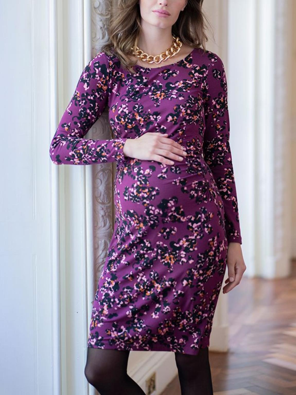 Seraphine - Scoop Neck Jersey Bodycon Maternity Dress - Sz 8M