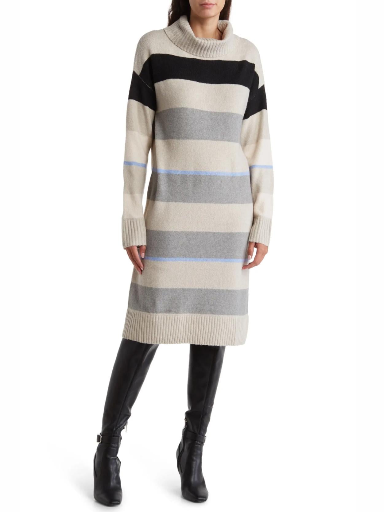 STITCHDROP - Autumnal Long Sleeve Turtleneck Sweater Dress - Sz XS