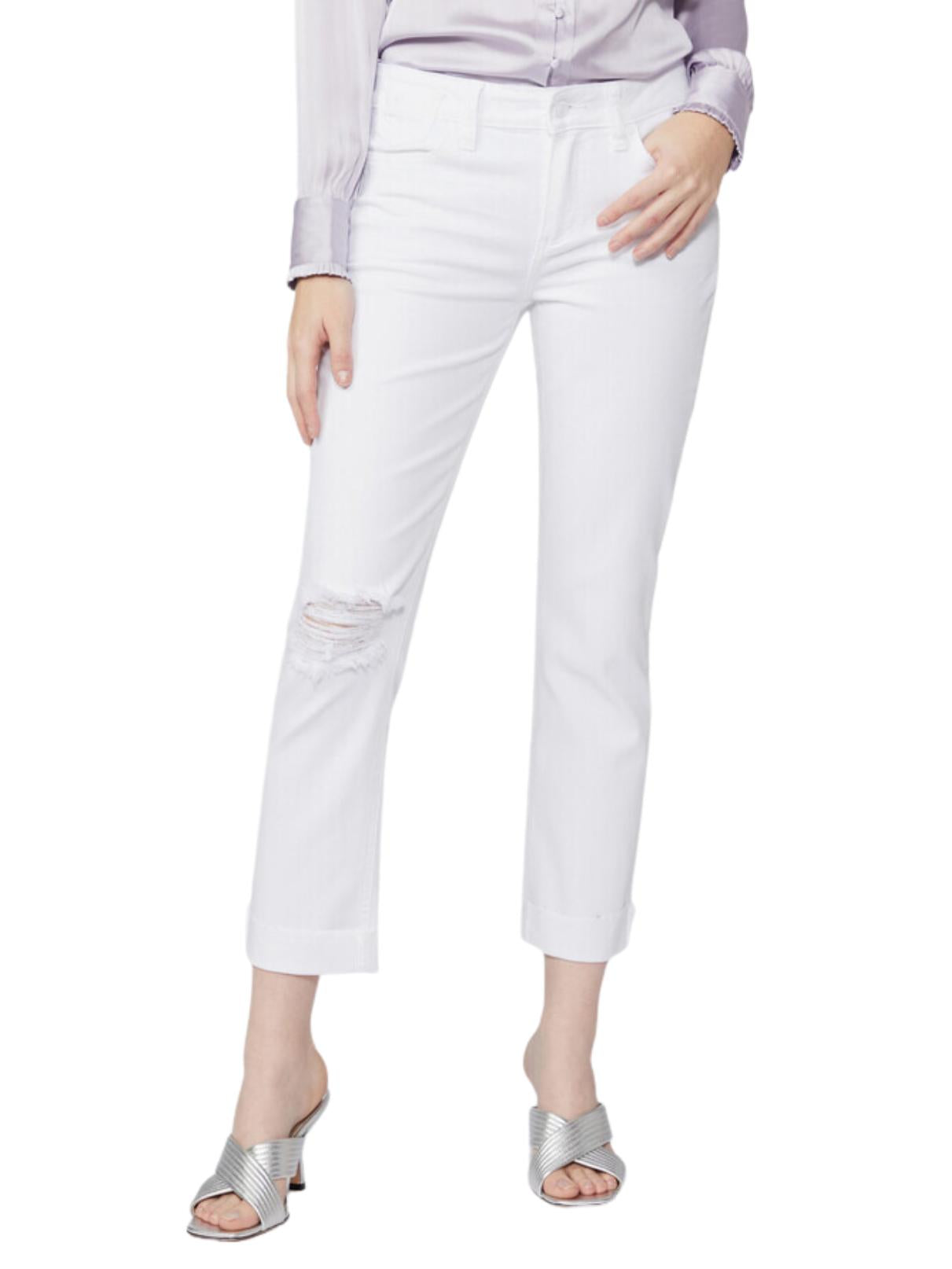 Paige - Brigitte Raw Hem Distressed Straight Leg Jean - Sz 31