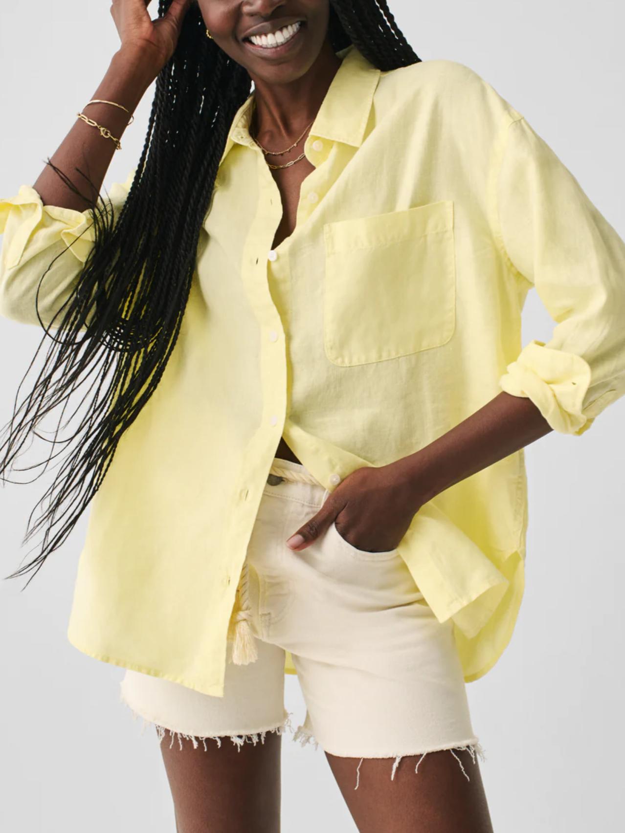 Faherty - Linen Laguna Relaxed Button-Down Shirt - Sz XS