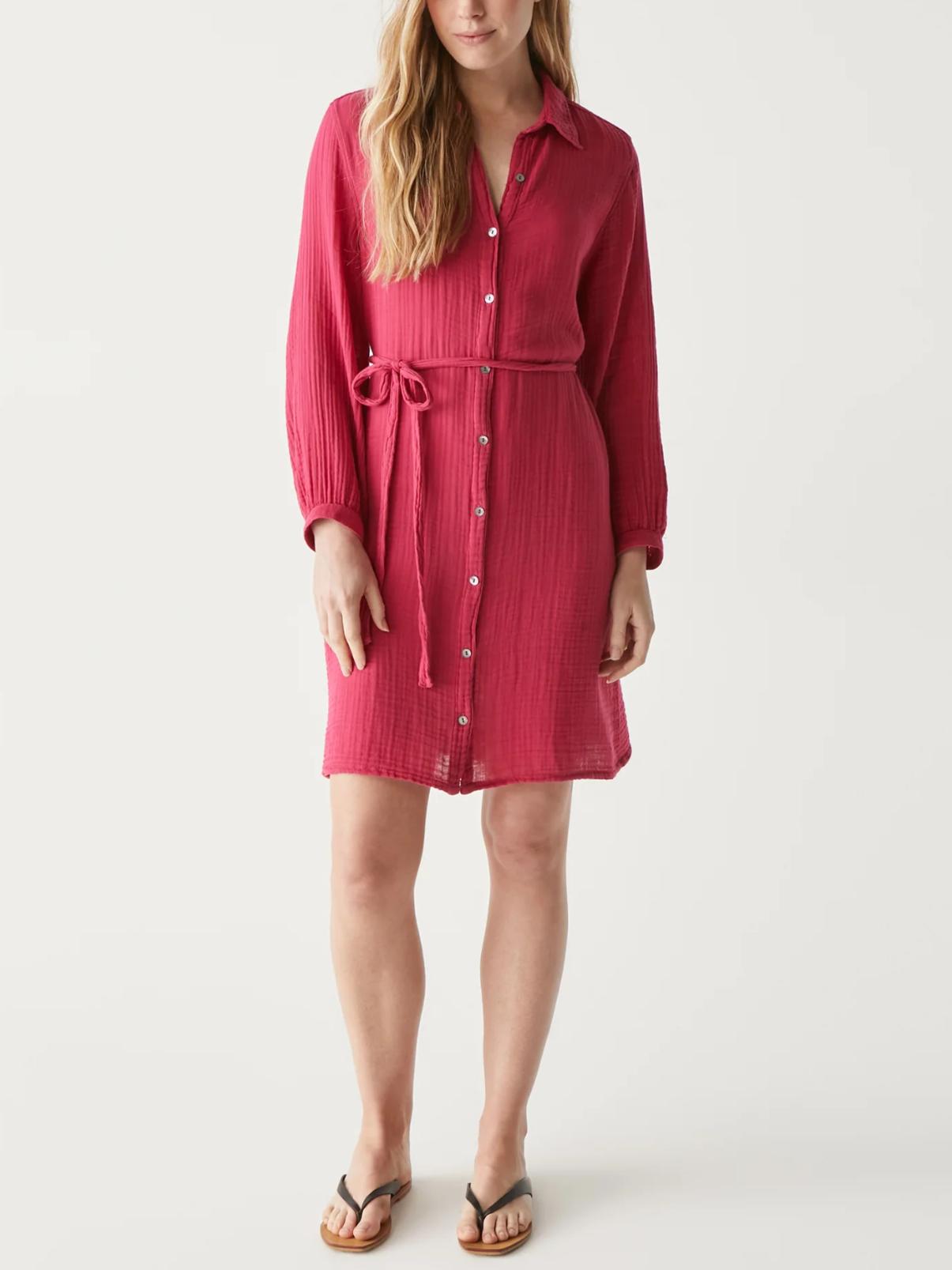 Michael Stars - Polly Gauze Shirt Dress - Sz S