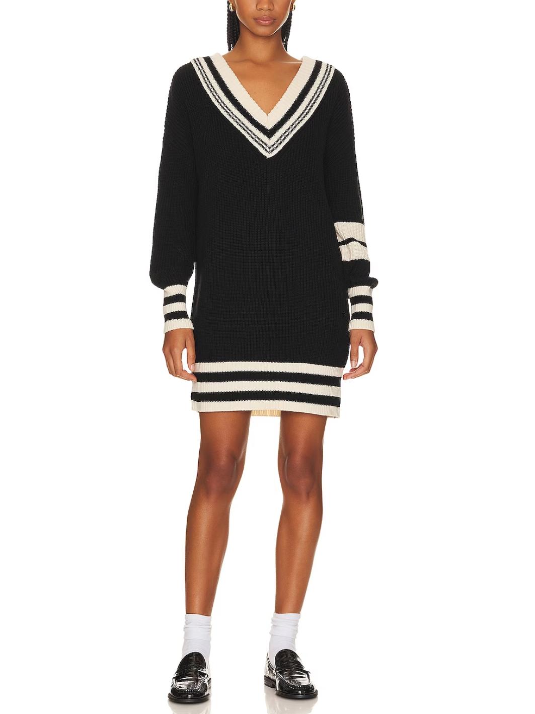 Steve Madden - Collen V-Neck Long Sleeve Sweater Dress - Sz M