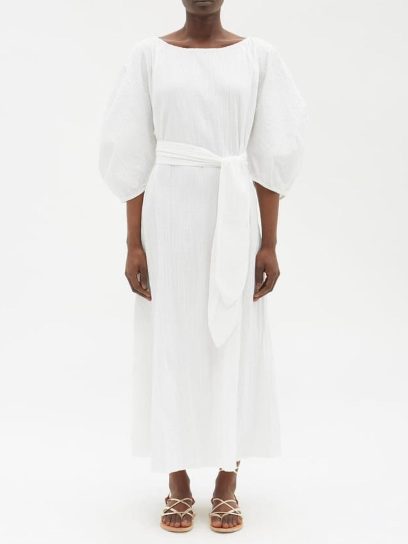 Mara Hoffman - Cecilia Puff Sleeve Cotton-Blend Maxi Dress - Sz M