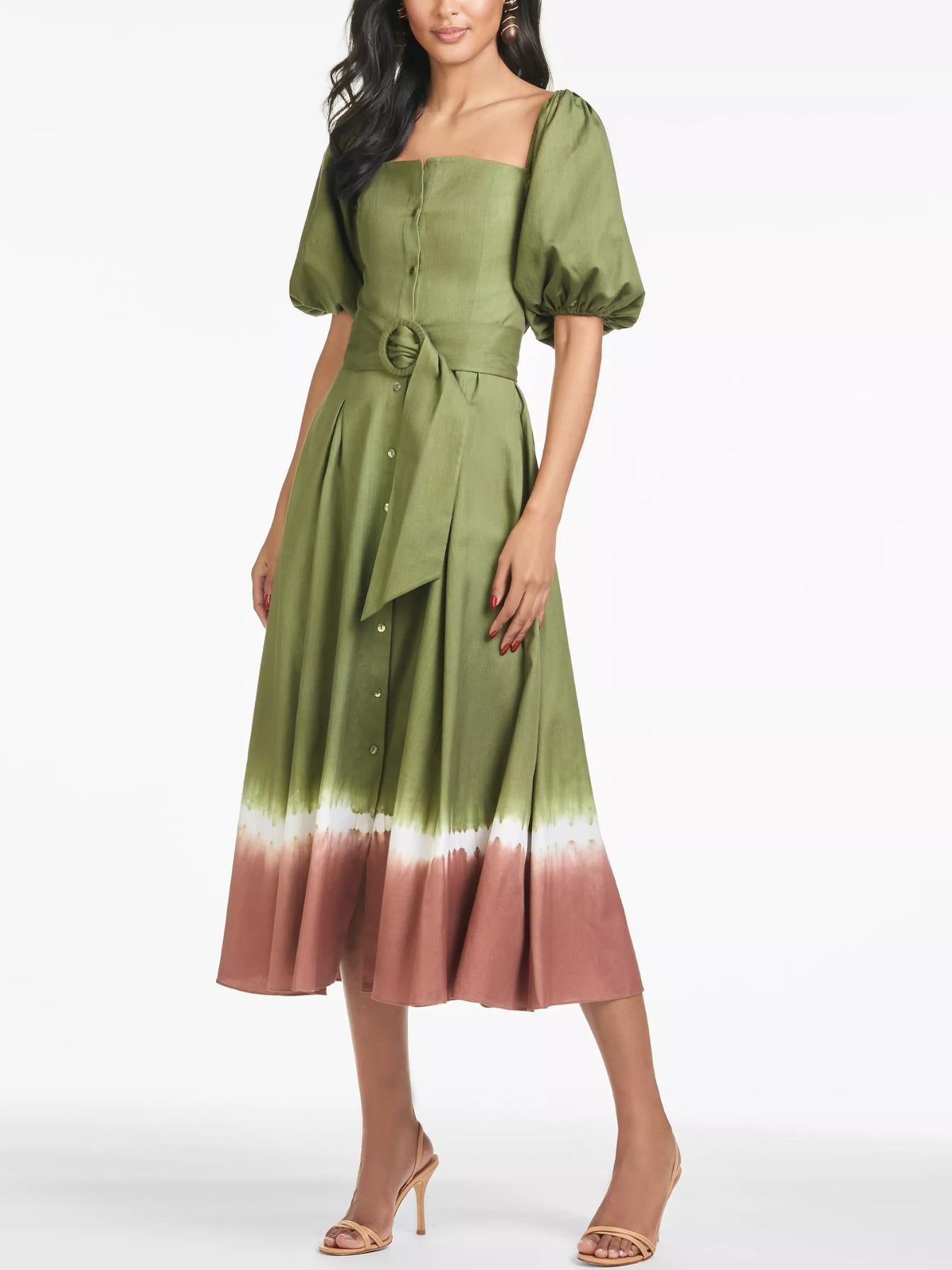 Sachin & Babi - Shannon Square Neck Cotton Midi Shirtdress - Sz 2