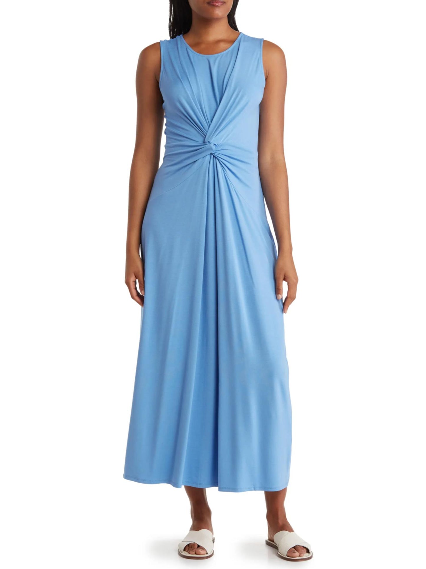 T Tahari - Front Twist Crew Neck Maxi Slip Dress - Sz M