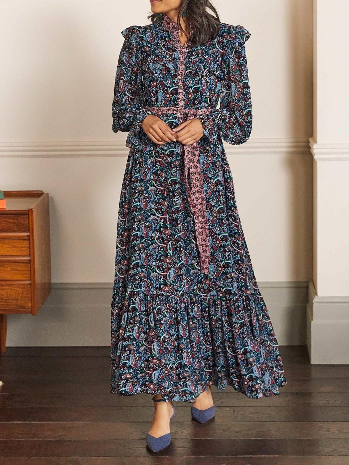 Boden - Tie Belt Maxi Dress - Sz 10