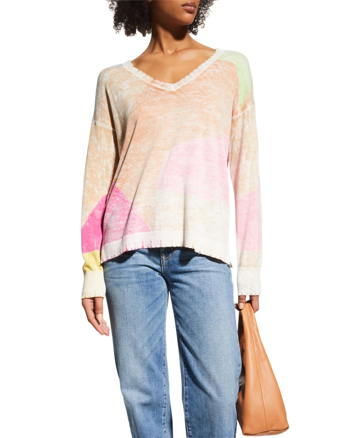NIC+ZOE - Long Sleeve Mosaic Sunrise Sweater - Sz M