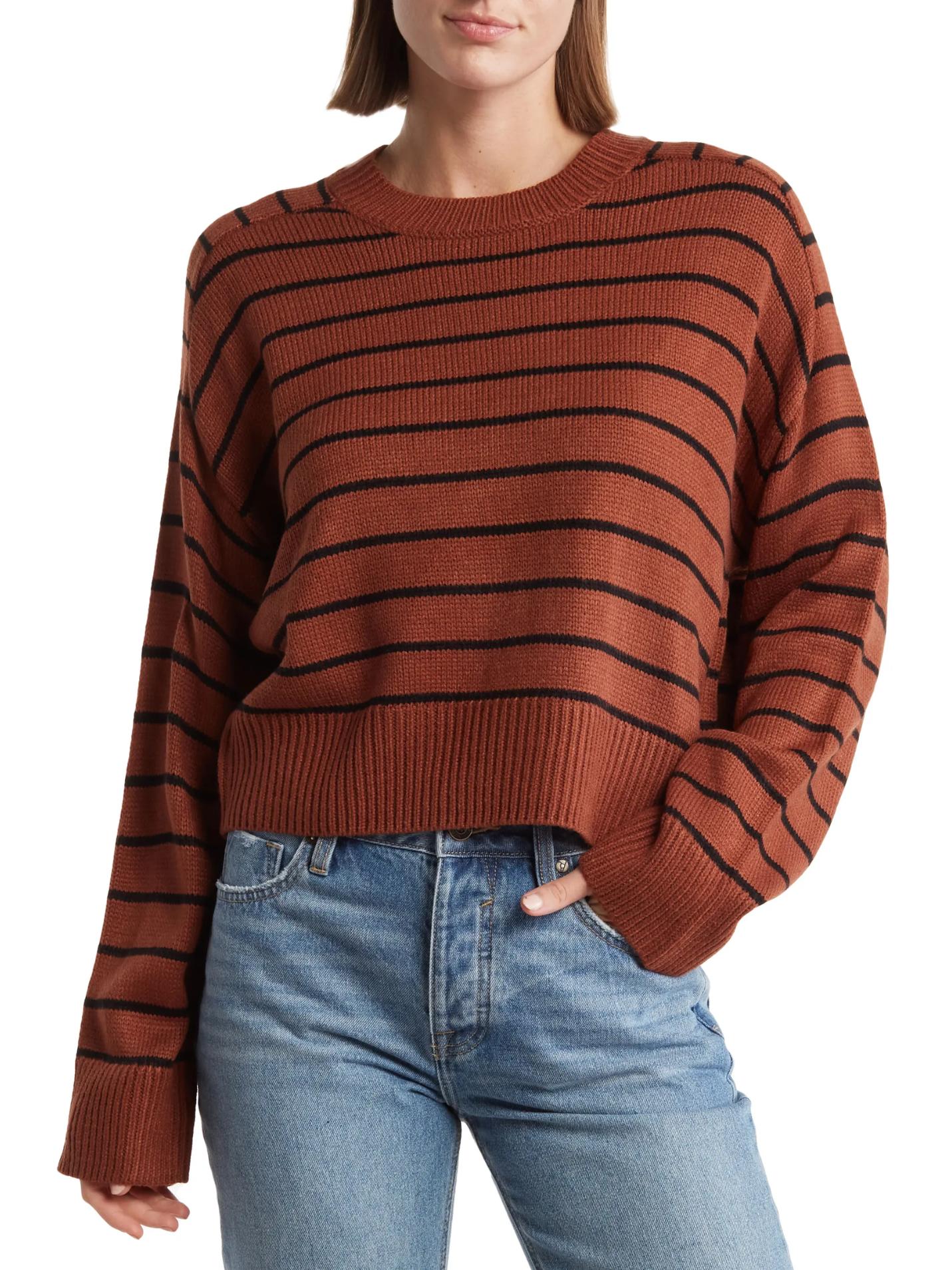 T Tahari - Saddle Long Sleeve Crew Neck Sweater - Sz XS