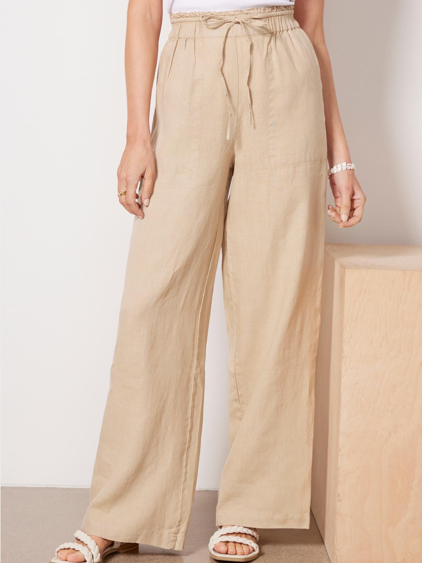 Michael Stars - Jules High-Rise Linen Pant - Sz XL