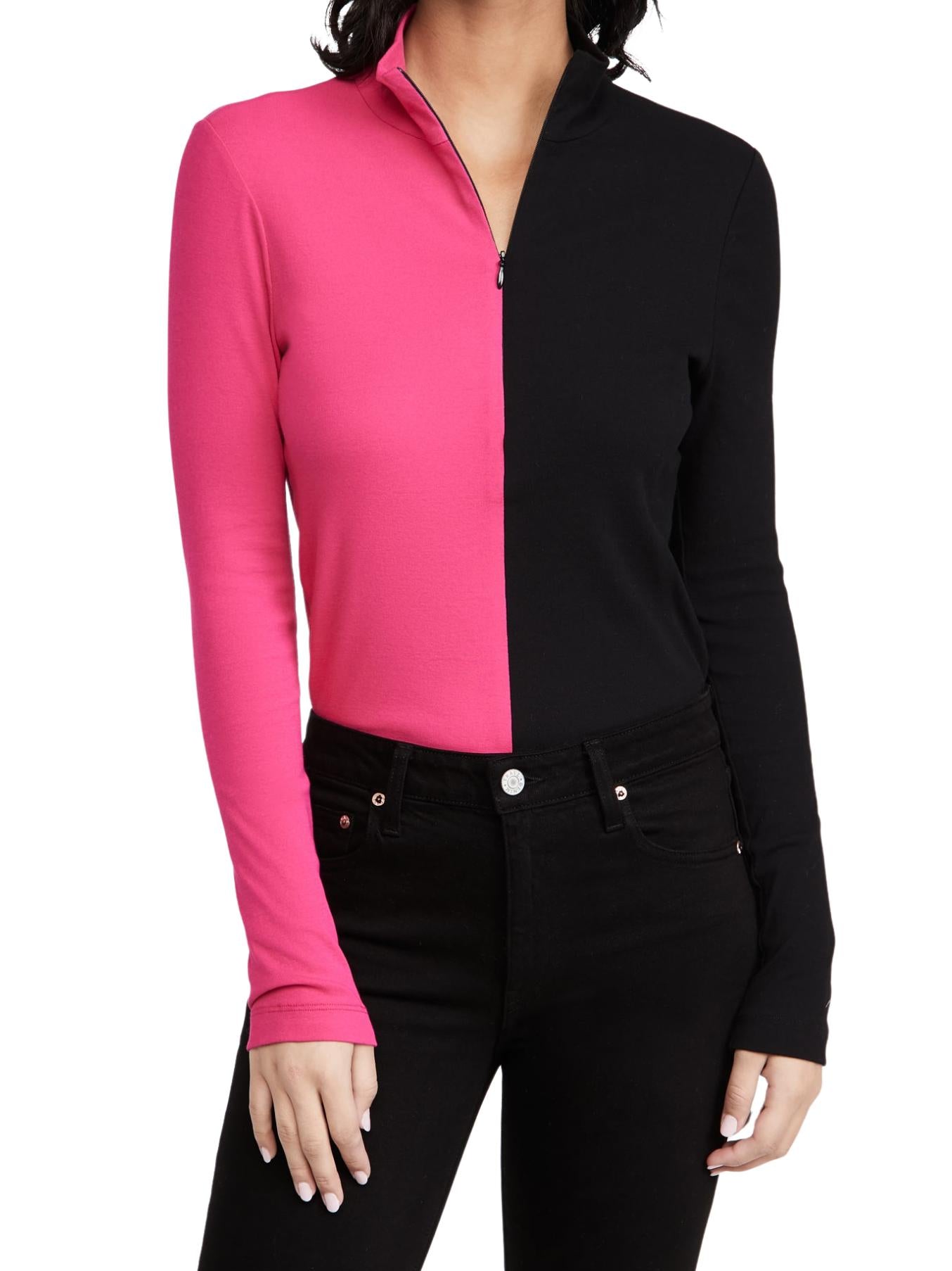 Rosetta Getty - Long Sleeve Zip Turtleneck Sweatshirt - Sz S