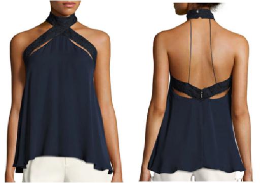 Haute Hippie - Lace Halter with Slit Detail - Sz XS